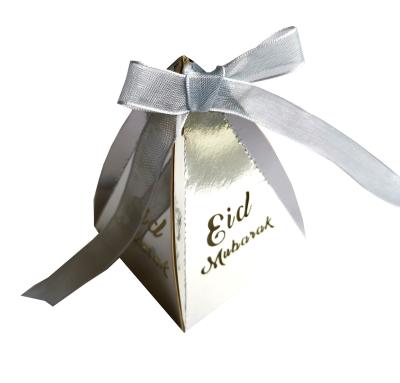 China Hot Sale Eid Mubarak Candy Gift Box Islamic Festival Decoration 5*5*7CM Paper Ramadan For Gift Decoration 2022 for sale