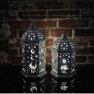 China Ramadan Lantern Holder Decorative Candle Lantern Ramadan Decorations with LED Fairy Lights for Living Room EID Lantern Decoration for sale