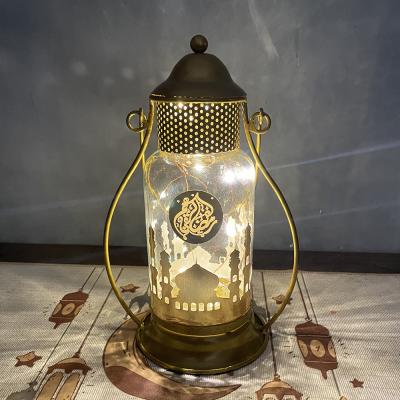 China Ramadan Wind Lantern Eid Mubarak Ramadan Lantern Eid Iron Ramadan Decorations Open Lantern Wind Lamp Arabic Holiday Lighting Eid Decoration Supplies for sale