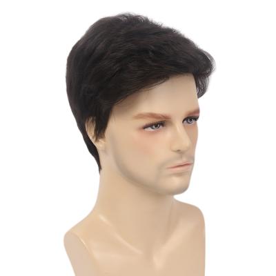 China Wholesale Fashion Synthetic European and American Handsome Men's Short Hair Natural Black Wig Cosplay Wigs for sale