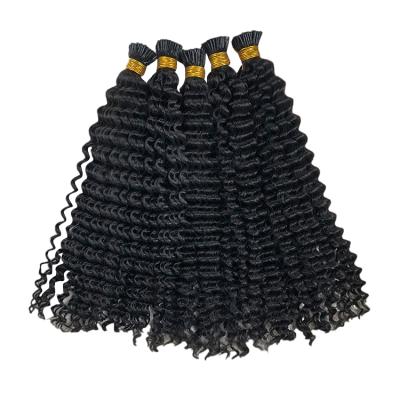 China Curly Virgin Cuticle Aligned Hair Bundles Micro Link I Tip Curly Curly Hair Extensions Premium Unprocessed Hair Extension for sale