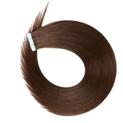 China Can Be Dyed Wholesale PU Skin Hair Extension Tape Raw Double Drawn Hair In 100% Human for sale