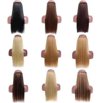 China Wholesale Soft Silky Straight Hair Long Extensions Synthetic Curly Seamless Wig Extension for sale