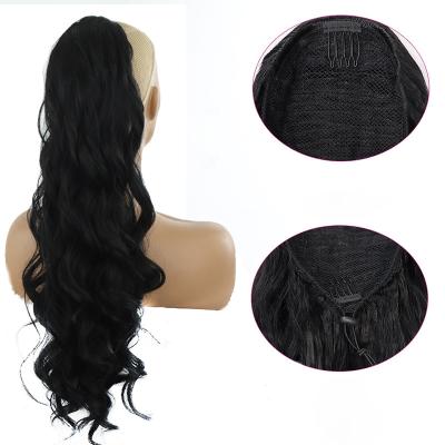 China Wholesale Fashion Ponytail Extension Synthetic Fiber Hair Extension Tie Ponytail Drawstring Hair Heat Resistant Ponytail for sale