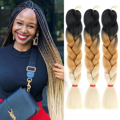 China Free Sample Hair Synthetic Elephant Hair Extension Braiding Attachments Hair Braids Ombre Expression Elephant Kanekalons Braiding Synthetic Braiding Hair for sale