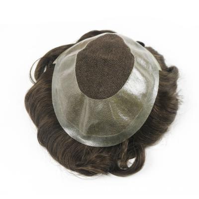 China Wholesale 100% Cheap Indian Remy Human Hair Toupee Hair Toupee For Men Natural Color Hair Toupee Hairpiece Replacement System for sale