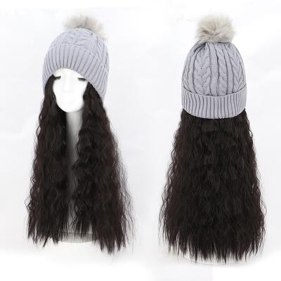 China Wholesale Regular Hair Knitted Curly Hair Wig Caps Cheap Women Wave Wig Cap Fashion Long Curly Extensions for sale