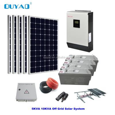 China factory sale 15A off grid 5KW solar power system for home use with mono panel for sale