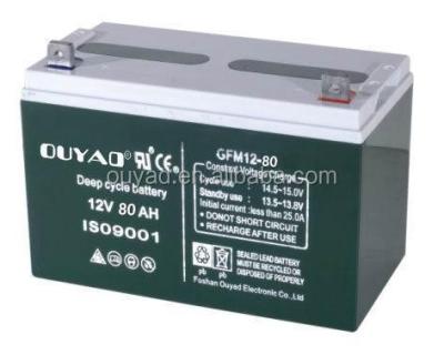 China UPS 12v 80ah Solar Charge Deep Cycle Battery for sale