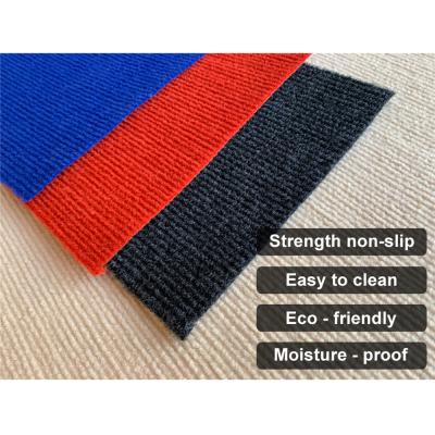 China Floor Covering Washable High Quality Ribbed Carpet For Hotel 100% Polyester Plain Indoor And Outdoor Decoration Nonwoven for sale