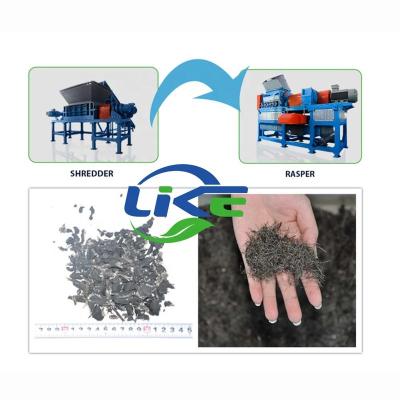 China Shred Whole Tire Into TDF Blocks Rubber Tire Shredding Whole Tire Cutting Machine Scrap Tire Recycling Machine for sale