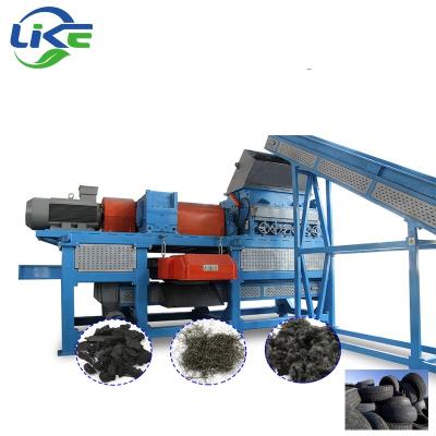 China Waste Truck Tire Shredded Tire Rubber Mulch Recycling Line for sale