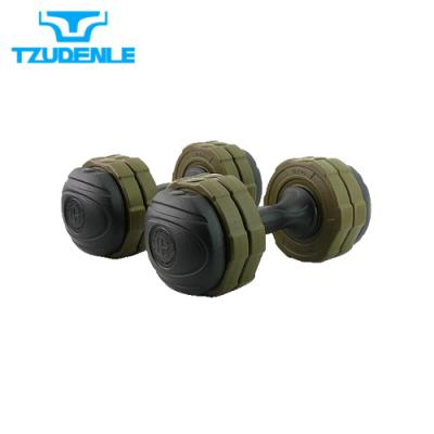 China Universal FACTORY SUPPLY 5 Kg X 2 Adjustable PE Plastic Gym Dumbbell for sale