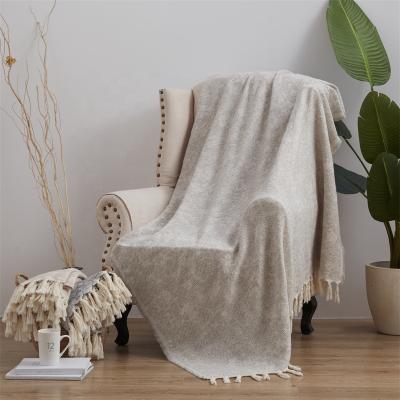 China Wholesale Warm High Quality Modern Simple Home Decor Knitted Woolen Blanket Factory Sale Plain New Throw Blanket for sale