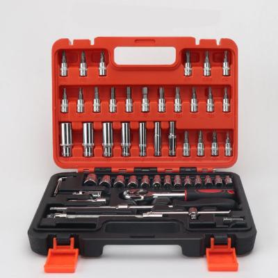 China Industrial Use 1/4 Inch Ratchet Wrench Socket Ratschenschlussel Household Car Repair 53pcs Auto Socket Set With Mechanical Tools for sale