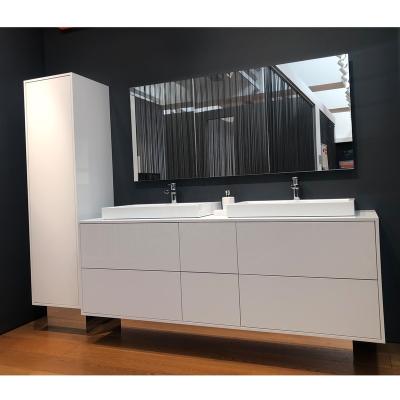 China NICOCABINET Modern White European Design Bathroom Vanity Units Double Sink Custom Made Bathroom Cabinet for sale