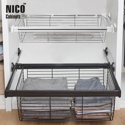 China NICOCABINET High Quality Space Saving Wardrobe Accessories Modern Style Storage Box Wardrobe Organizer Pull Out Baskets for sale