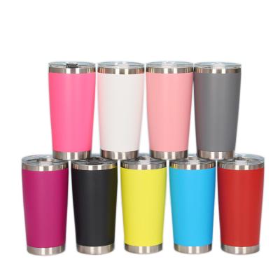 China 022 Amazon double-wall stainless steel vacuum insulation sustainable hot-selling tumbler with lid and straw reusable coffee tumbler for sale