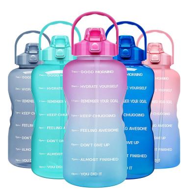 China New Logo Custom Plastic Water Bottle 2022 Viable 128oz/64oz Tritan Sports Water Bottles With BPA Free Drinking Times for sale