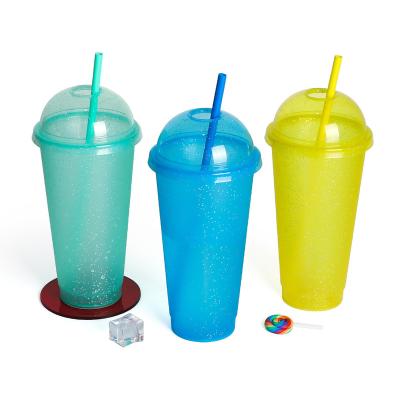 China Wholesale Reusable Unique Cool Classic Reusable Ice Cream Coffee Plastic Plastic Reusable Take Away Cup Travel Coffee Mug With Cover for sale