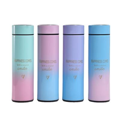 China Smart colorful 304 stainless steel PORTABLE vacuum thermos cup LED touch water temperature display mug business gifts for sale