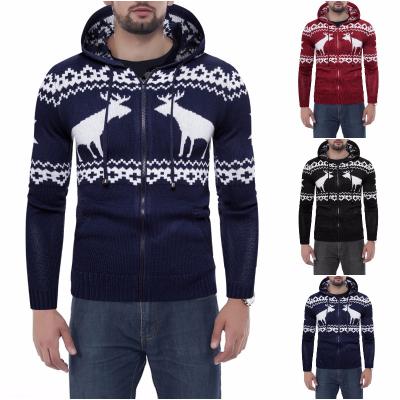 China Wholesale custom knitwear mens long sleeve hoodies zipper christmas sweater ugly cardigan man breathable for sale