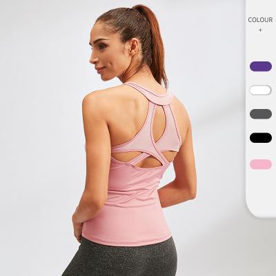 China QUICK DRY Running Tank Top Women Yoga Sports Workout Breathable Cavity Sports Quicky Yoga Tank Top Dry Sweatsuit 92101 for sale