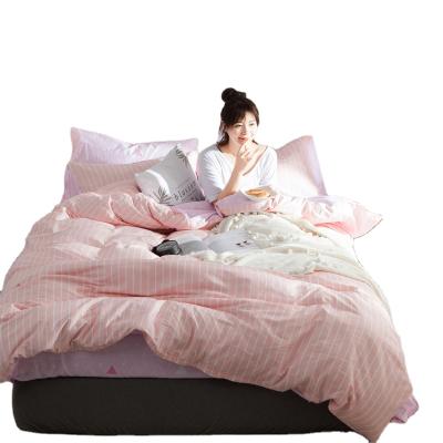 China Factory Wholesale High Density 100% Cotton Bedding Set Anti-pilling Pillowcase Flat Sheet Quilt Cover High Density Home Bedding Set for sale