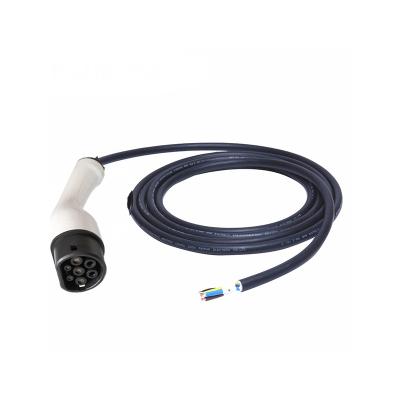 China Copper Alloy IEC 62196 16A/32A 11KW 22kw Type2 Electric Vehicle Car EV Female Connector Charging 5 Meter Cable EV Plug for sale