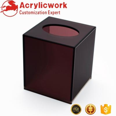 China High End Plastic Cover Customized Design Acrylic Tissue Box Hotel Guest Room Towel Dispenser Eco-Friendly China Factory for sale