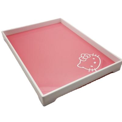 China Hello Kitty Theme Pink Acrylic Serving Tray For Hotel Tray FWD-18 for sale