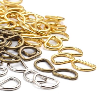 China Eco-friendly Bag Parts And Accessories Handbag Hardware Stainless Steel Brass Gold D Ring For Handbags Metal D-ring for sale