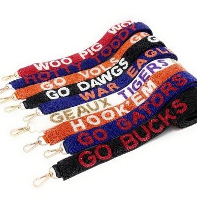 China Cowboy Beaded Purse Strap Eco-Friendly Cross - Body Strap Tiger Game Day Colleges Customized Wide Seed Bead Purse Strap for sale