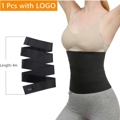 China Poyan Breathable 4 Meters Belt Belly Effect Sauna Wrap Trainer Bandage Tummy Wrap Shaper Belly Wrap Waist Trainer for sale