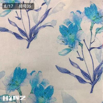 China Digital printing of 100% pure breathable sweat-absorbent ramie fabric for garment in summer for sale