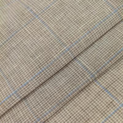 China Breathable Yarn Dyed Plaid French Sheer Linen Shirts Dresses Pants Clothing Fabrics for sale