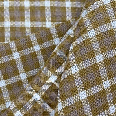 China Breathable Spot Wholesale Yarn-Dyed 100% Pure Woven Linen Apparel Fabric for sale