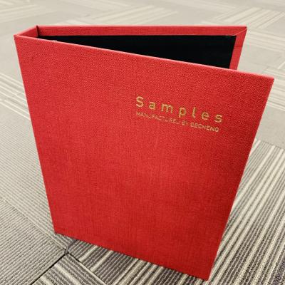 China Folder Sample Red Color With D Ring Folder Sample Book Cover for sale