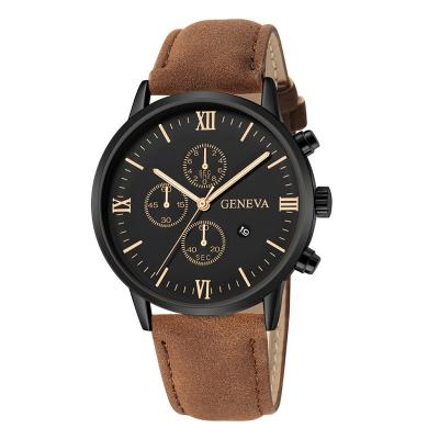 China fashion & 2021 Casual Relogio Masculino Watches Men Shape Sport Stainless Steel Case Leather Strap Quartz Business Wristwatch Reloj Hombr for sale