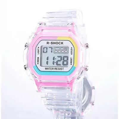 China New Design Rainbow Color Kids Sports Digital Watch Alarm Clock LED Waterproof 24 Hours Luminous Children Electronic Watches for sale