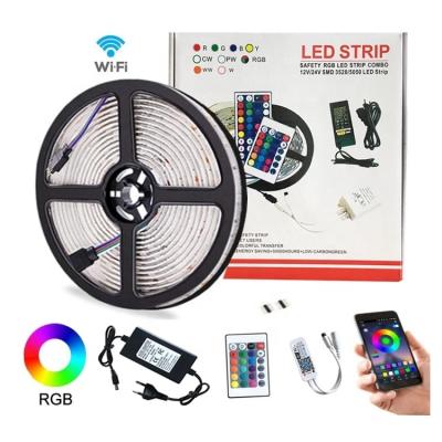 China Hot Selling LANDSCAPE Factory 12V 5M 5050 RGB Led Strip Kit IR Remote Color Changing Led Strip for sale