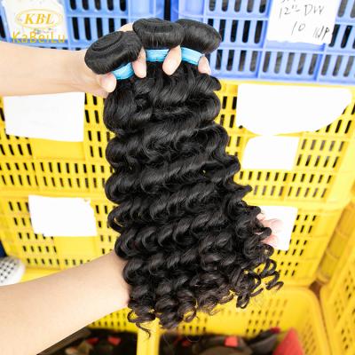 China 100% Cheap KBL Brazilian Deep Wave Hair Bundles, Double Cuticle Pulled Aligned Deep Wave Virgin Hair, Brazilian Hair Wholesale Vendors for sale