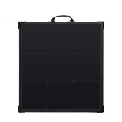 China Kit de carga de módulos de paneles solares portátiles plegables de 150w negro ligero para campamento RV central eléctrica de generadores al aire libre en venta