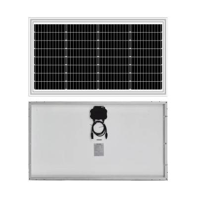 China 60W 65w Mono Blanco Negro de vidrio de hoja trasera Panel solar Pv Módulo delgado Temperatura extrema 20v Vmp Para pila de batería de 12v en venta