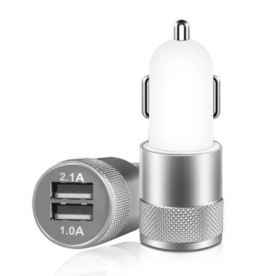 China Hot Selling Dual Port USB Charging 5V 2.1A with LED 2 USB Fast Car Charger Dual Porta USB C Adapter for IPhone Samsung Tablet Car-Charger for sale