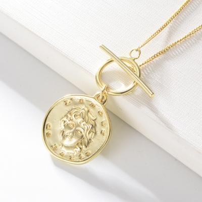 China Peishang TRENDY 925 Sterling Silver Medallion Vintage Gold Plated Jewelry Hot Sales 4 Coin Necklace for sale