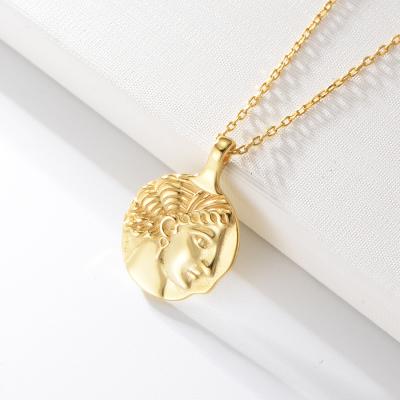 China FASHIONABLE High Quality Custom Made Round Charm Necklace Man Round Latest Design 18k Pendant Necklaces for sale