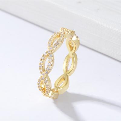 China TRENDY Peishang Oval Pave Setting Stackable Eternity Engagement Rings Women Cubic Zirconia Gold Plated 100% 925 Sterling Silver Jewelry for sale