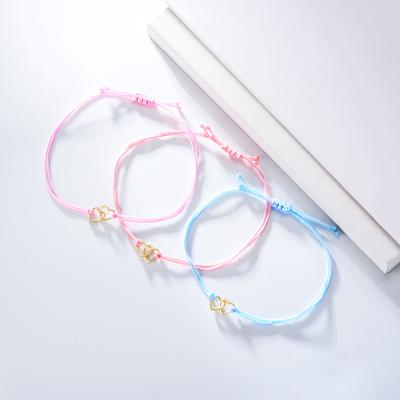 China FASHIONABLE Peishang Heart String String Friendship Bracelet OEM ODM Manufacturer Vendor 925 Sterling Silver Gold Plated Double for sale