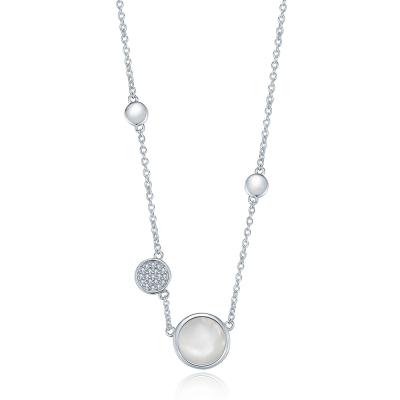 China Fashion Korea 925 Sea Shell Mother Silver Natural Pearl Jewelry Trendy Necklace for sale